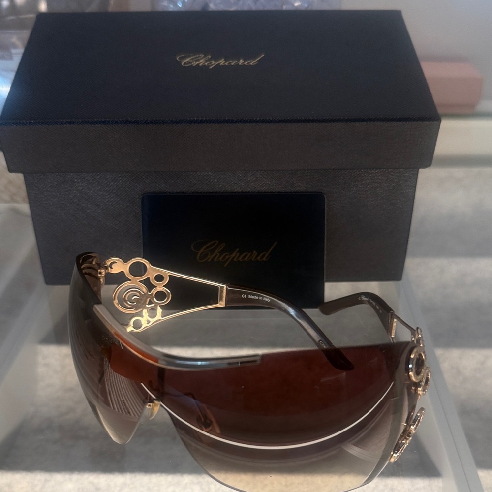 Chopard Gold and Brown Sunglasses